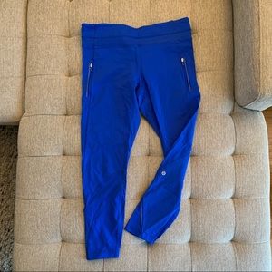 Electric blue Lululemon tights